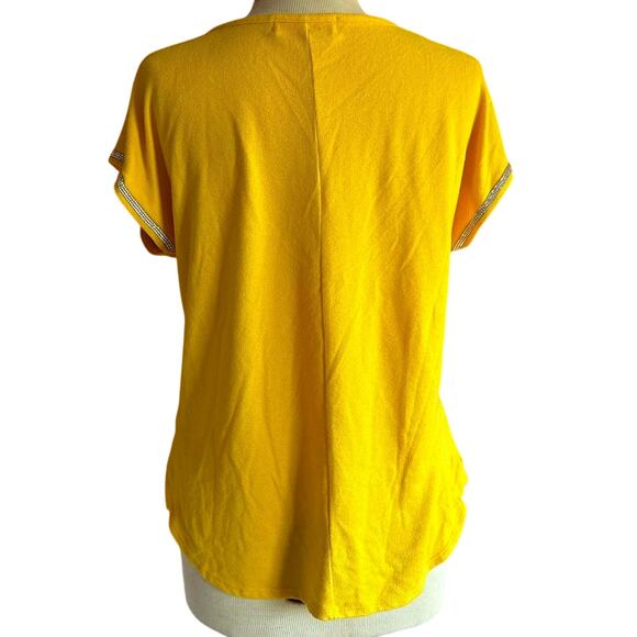 Womens Top Size Large Yellow Twee Professional Western Retro Office Indie Bold - Picture 6 of 7